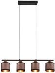 Reality Pendelleuchte R31554041 Davos schwarz taupe Stoff Metall B/H/T/D: ca.
