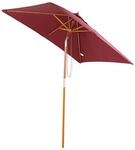 Outsunny Sonnenschirm weinrot Holz B/H/L: ca. 150x230x200 cm