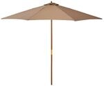 Outsunny Sonnenschirm khaki Bambus H/D: ca. 250x300 cm
