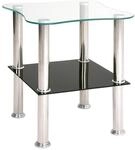 Beistelltisch schwarz Chrom Optik B/H/T: ca. 40x47x40 cm