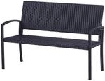 Outsunny Gartenbank schwarz Stahl B/H/L: ca. 60x87x122 cm