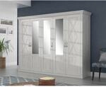 Kleiderschrank wei&szlig; Pinie Nachbildung B/H/T: ca. 268,3x205,8x62,6 cm
