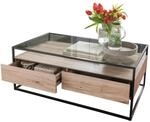 Couchtisch Bozen II glasklar Eiche Sonoma schwarz B/H/T: ca. 110x42x60 cm