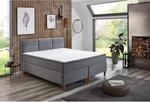 Boxspringbett Kenora grau Liegefl&auml;che B/L: ca. 180x200 cm