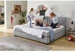 Familienbett grau dunkel Microfaser Liegefl&auml;che B/L: ca. 240x200 cm