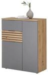 Schuhkommode Milan Eiche Artisan Nachbildung grau B/H/T: ca. 85x105x38 cm