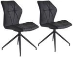 Stuhl IMKE 2er-Set schwarz schwarz Kunstleder Metall B/H/T: ca. 52x90,5x62 cm