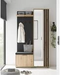 Garderobe Volano Eiche Artisan Nachbildung schwarz B/H/T: ca. 114x197x40 cm