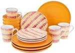 CreaTable Kombiservice MARBELLA orange Steingut 16 tlg.