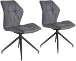 Stuhl IMKE 2er-Set grau schwarz Kunstleder Metall B/H/T: ca. 52x90,5x62 cm