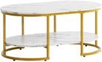 Wohnling Couchtisch wei&szlig; Marmor B/H/T: ca. 100x45x60 cm