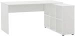 Eckschreibtisch Serie 400 perlwei&szlig; Optik B/H/T: ca. 150x73,6x121,6 cm