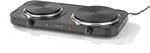 GOURMETmaxx Doppelkochplatte schwarz Metall B/H/L: ca. 48x7,5x23,5 cm