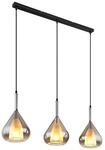 GLOBO Pendelleuchte schwarz Metall B/H/T: ca. 20x140x90 cm E27 3 Brennstellen