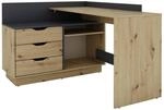 Winkelschreibtisch BELFAST anthrazit Eiche Nachbildung B/H/T: ca. 129x83,5x105 cm
