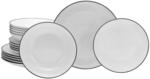 CreaTable Tafelservice Luna Black Line wei&szlig; Porzellan 18 tlg.