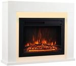 KAMINIO Elektrischer-Kamin MATTI wei&szlig; MDF Metall Glas B/H/T: ca. 95x77x26 cm...