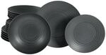 CreaTable Teller-Set Lava Stone schwarz Steinzeug