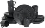 CreaTable Kombiservice Lava Stone schwarz Steinzeug 24 tlg.