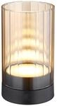 GLOBO LED-Tischleuchte schwarz amber Glas H/D: ca. 14x8 cm