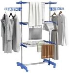 HOMCOM W&auml;schest&auml;nder blau Kunststoff B/H/L: ca. 55x142x152 cm