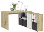 Schreibtisch Eiche Artisan Nachbildung wei&szlig; B/H/T: ca. 136x74x66,5 cm