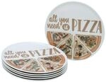 CreaTable Pizzateller-Set Europa bunt Porzellan D: ca. 33 cm