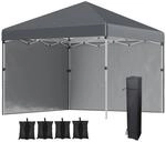 Outsunny Pavillon dunkelgrau Polypropylen B/H/L: ca. 297x297x274 cm