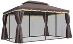 Outsunny Pavillon kaffee Aluminium B/H/L: ca. 290x280x390 cm