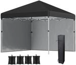 Outsunny Pavillon schwarz Polyester B/H/L: ca. 297x297x274 cm