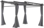 Outsunny Pergola mit Sonnendach grau Polyester B/H/L: ca. 295x230x297 cm