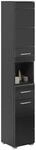 Badhochschrank LINUS schwarz schwarz Hochglanz B/H/T: ca. 30x182x31 cm
