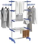 HOMCOM W&auml;schest&auml;nder blau Polypropylen B/H/L: ca. 55x142x172 cm