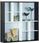 Vitrine Decem wei&szlig; schwarz MDF B/H/T: ca. 70x70x13 cm
