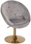 Wohnling Sessel grau gold Stoff Eisen
