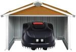 Rasenm&auml;her-Garage braun B/H/L: ca. 97x63x92 cm