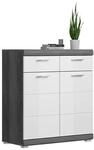 Schuhschrank SCOUT Rauchsilber Nachbildung wei&szlig; Hochglanz B/H/T: ca. 90x96x37 cm