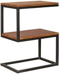 Beistelltisch natur schwarz pulverbeschichtet Echtholz Metall B/H/T: ca. 45x60x30 cm