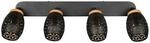 Reality Spot 4-flg. Bidar schwarz gold Metall B/H/L: ca. 74x27x12 cm E14 4