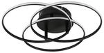 GLOBO Deckenleuchte Opal mattschwarz Metall Aluminium H/D: ca. 9,4x45,6 cm 1