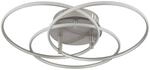 GLOBO Deckenleuchte nickel matt Opal Metall Aluminium H/D: ca. 9,4x45,6 cm 1