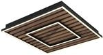 GLOBO LED-Deckenleuchte WOODY 67345D1 Opal mattschwarz Kunststoff Metall MDF B/H/L: