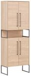 Hochschrank Limone Eiche Landhaus Nachbildung B/H/T: ca. 65,2x183,4x331 cm