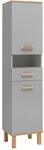 Hochschrank Padua grau Eiche Landhaus Nachbildung B/H/T: ca. 40,4x178,5x35 cm