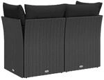 vidaXL Gartensofa grau Kunststoff B/H/L: ca. 62x69x124 cm