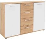 Kommode Jacky 2 Eiche Artisan Nachbildung wei&szlig; B/H/T: ca. 120x85x35 cm