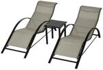 Outsunny Gartenliege schwarz Edelstahl B/H/L: ca. 169x59x66 cm
