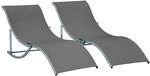 Outsunny Gartenliege 2er Set dunkelgrau Aluminium B/H/L: ca. 61x63x165 cm