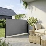 vidaXL Seitenmarkise anthrazit 100% Polyester Stahl B/T/L: ca. 140x300x300 cm