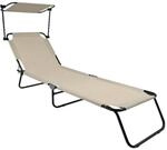 VCM Gartenliege creme Polyester B/H/T: ca. 55x24x185 cm